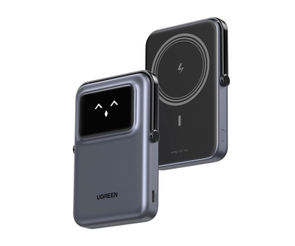 Powerbank UGREEN Powerbank magnetyczny 10000mAh Uno PB572, Qi 7.5W szary